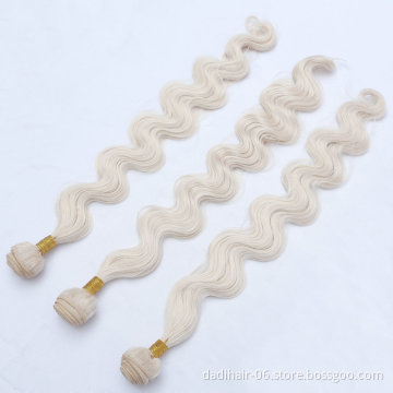 Adorable Soft Premium Heat Resistant Fiber 613 Blonde Hair Weave For White Women,Naked Body Wave Long Hair Bundles 100g 30 Inch
